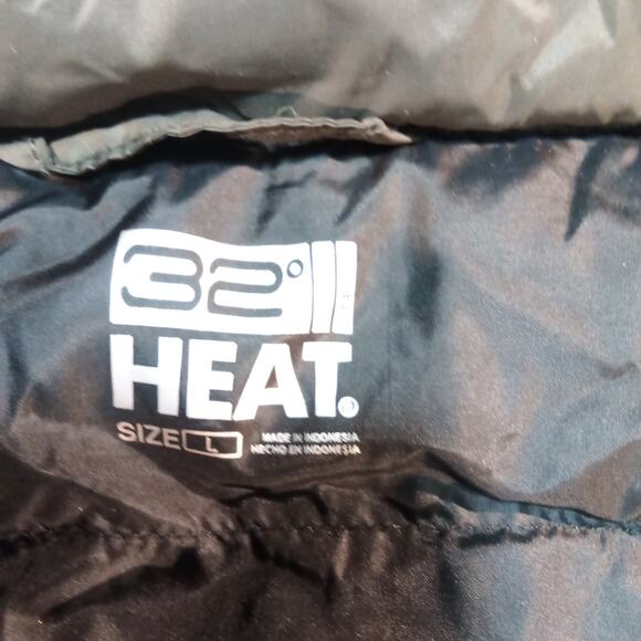 32 Degrees Heat Puffer Vest Men’s Large Gray Lightweight Zip Packable - Picture 4 of 5